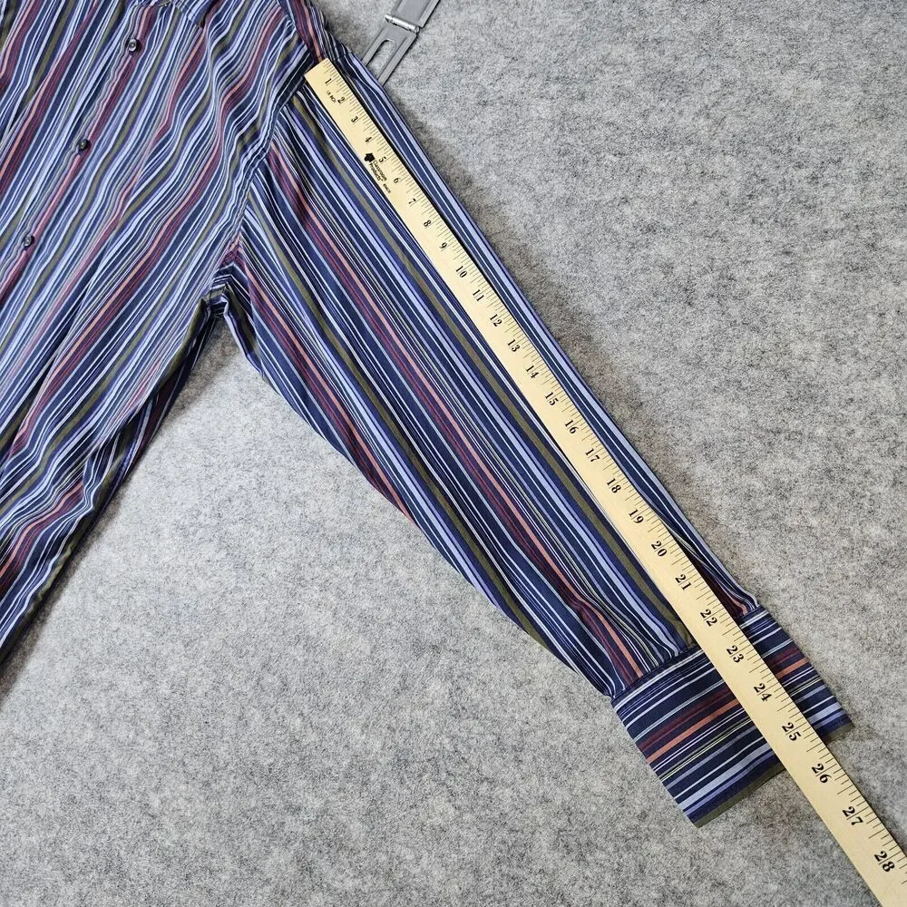 Banana Republic Men's Long Sleeve Button Up Vertical Stripes 100% Cotton Size XL